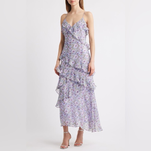 Lulus Dresses & Skirts - LULUS LUELLA FLORAL PRINT RUFFLE SLEEVELESS MAXI DRESS ❤️NWT IN STORES❤️